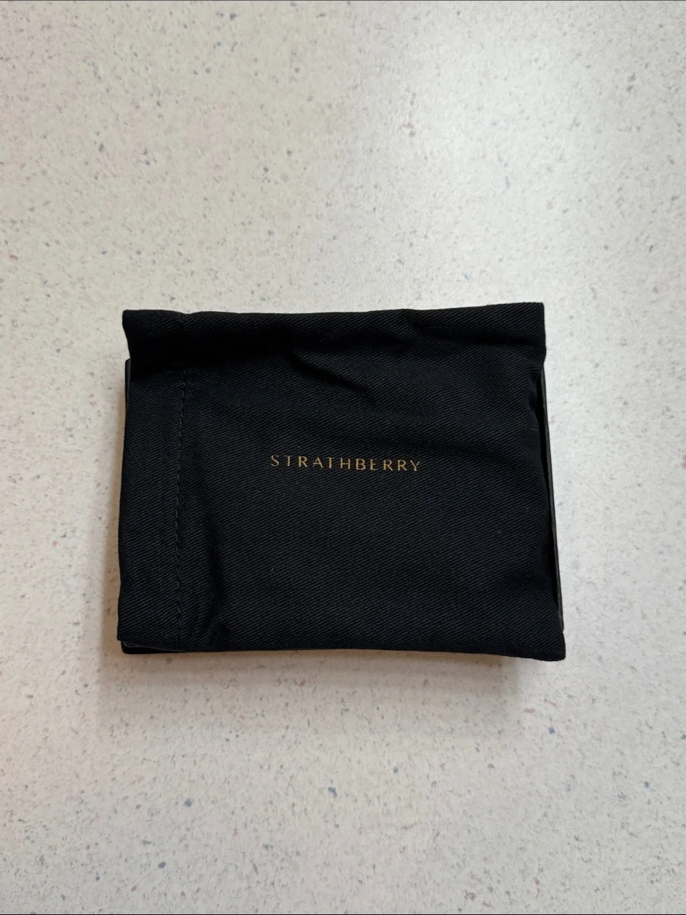 Strathberry Tri Oat/Black/Mushroom Leather Card Holder with Zipper